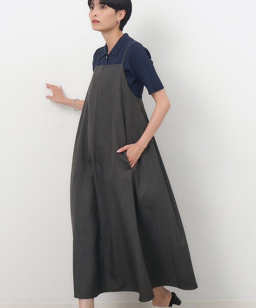 OPAQUE.CLIP（オペークドットクリップ）の「◆フレアキャミワンピース【吸水速乾/抗ピル/洗濯機洗い可】（ワンピース・レディース・チャコールグレー/ベージュ/ブラック・36/38/40/42）」の21枚目の写真