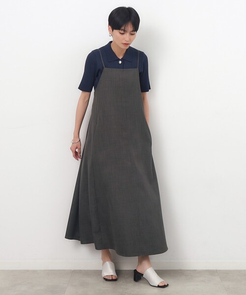 OPAQUE.CLIP（オペークドットクリップ）の「◆フレアキャミワンピース【吸水速乾/抗ピル/洗濯機洗い可】（ワンピース・レディース・チャコールグレー/ベージュ/ブラック・36/38/40/42）」の22枚目の写真