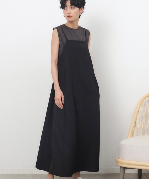 OPAQUE.CLIP（オペークドットクリップ）の「◆フレアキャミワンピース【吸水速乾/抗ピル/洗濯機洗い可】（ワンピース・レディース・チャコールグレー/ベージュ/ブラック・36/38/40/42）」の16枚目の写真