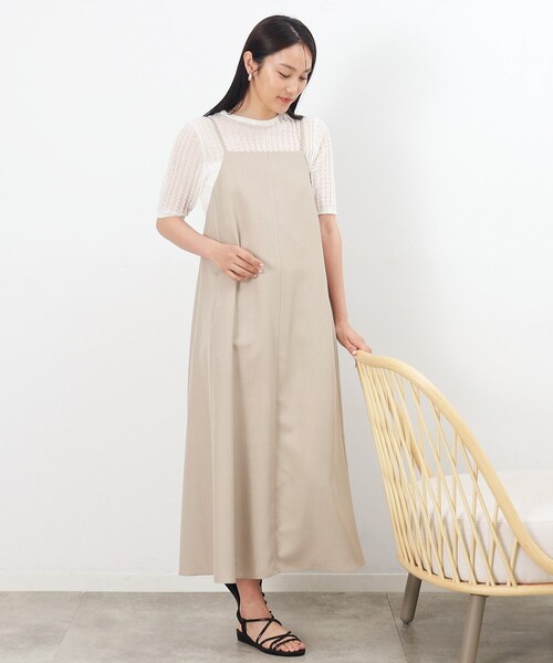 OPAQUE.CLIP（オペークドットクリップ）の「◆フレアキャミワンピース【吸水速乾/抗ピル/洗濯機洗い可】（ワンピース・レディース・チャコールグレー/ベージュ/ブラック・36/38/40/42）」の9枚目の写真