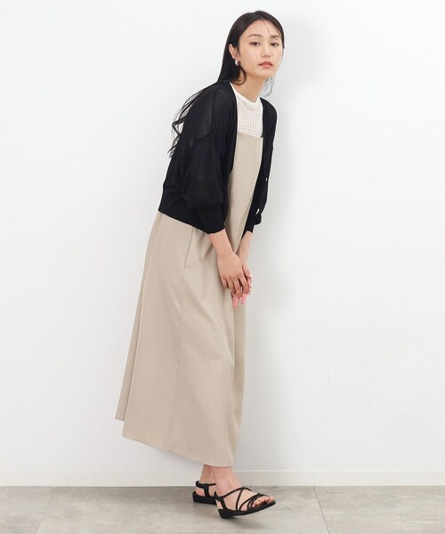 OPAQUE.CLIP（オペークドットクリップ）の「◆フレアキャミワンピース【吸水速乾/抗ピル/洗濯機洗い可】（ワンピース・レディース・チャコールグレー/ベージュ/ブラック・36/38/40/42）」の10枚目の写真