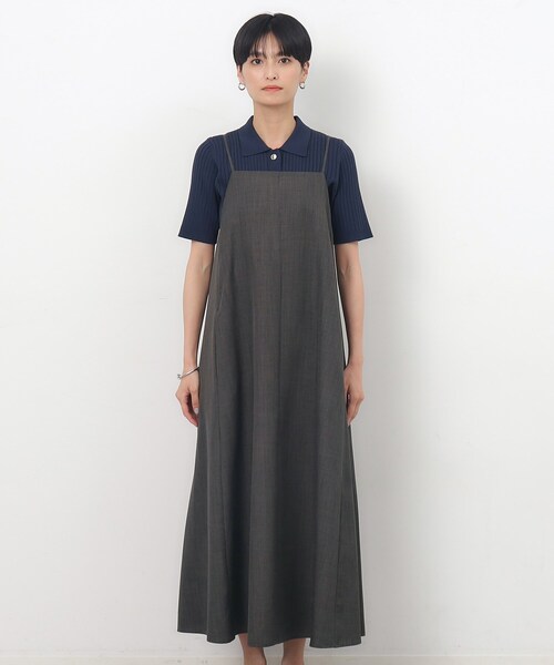 OPAQUE.CLIP（オペークドットクリップ）の「◆フレアキャミワンピース【吸水速乾/抗ピル/洗濯機洗い可】（ワンピース・レディース・チャコールグレー/ベージュ/ブラック・36/38/40/42）」の12枚目の写真