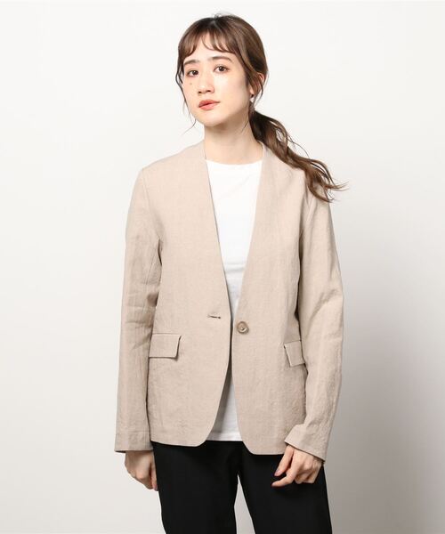 デミルクス ビームス ジャケット 34 Demi-Luxe BEAMS(デミルクス)ノーカラージャケット34