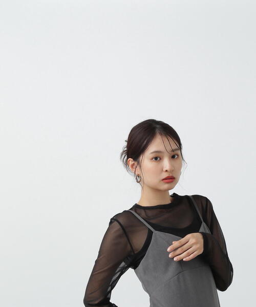 N.(N. Natural Beauty Basic)(エヌエヌナチュラルビューティーベーシック)の「◆シアープルオーバー(Tシャツ/カットソー・レディース・オフホワイト/ブラック/ライトグリーン・MEDIUM)」の10枚目の写真