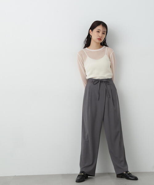 N.(N. Natural Beauty Basic)(エヌエヌナチュラルビューティーベーシック)の「◆シアープルオーバー(Tシャツ/カットソー・レディース・オフホワイト/ブラック/ライトグリーン・MEDIUM)」の19枚目の写真