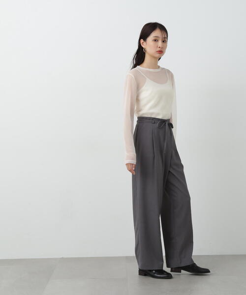 N.(N. Natural Beauty Basic)(エヌエヌナチュラルビューティーベーシック)の「◆シアープルオーバー(Tシャツ/カットソー・レディース・オフホワイト/ブラック/ライトグリーン・MEDIUM)」の20枚目の写真