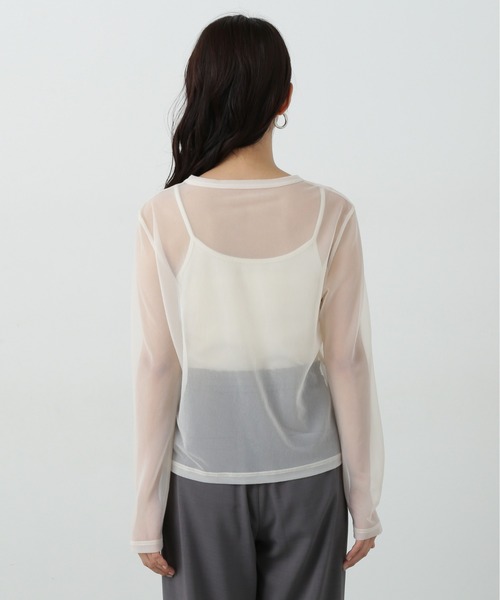 N.(N. Natural Beauty Basic)(エヌエヌナチュラルビューティーベーシック)の「◆シアープルオーバー(Tシャツ/カットソー・レディース・オフホワイト/ブラック/ライトグリーン・MEDIUM)」の4枚目の写真