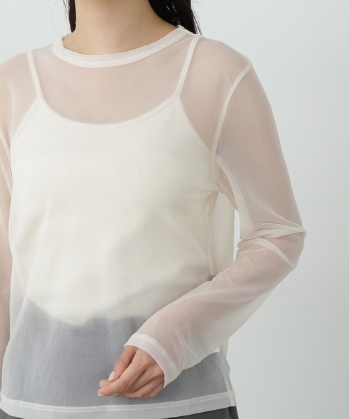 N.(N. Natural Beauty Basic)(エヌエヌナチュラルビューティーベーシック)の「◆シアープルオーバー(Tシャツ/カットソー・レディース・オフホワイト/ブラック/ライトグリーン・MEDIUM)」の6枚目の写真