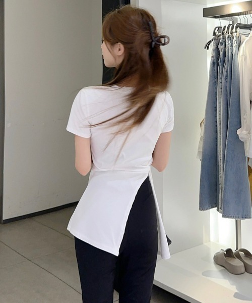 Mela（メラ）の「サイドリボンカットソー（Tシャツ/カットソー・レディース・グレー/ホワイト・FREE）」の21枚目の写真