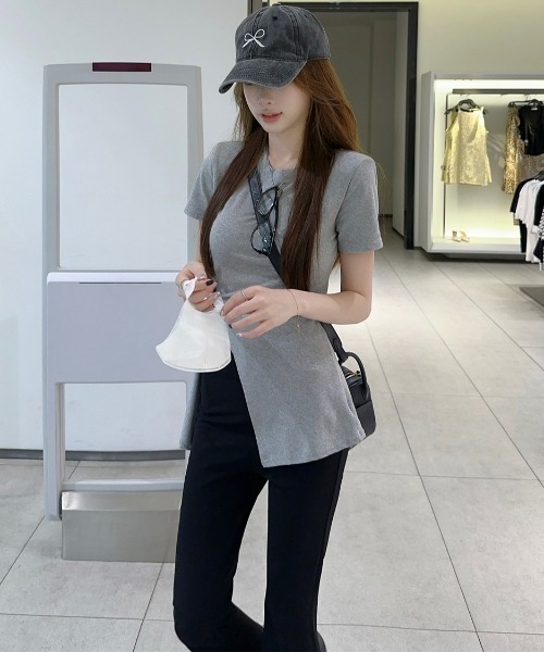 Mela（メラ）の「サイドリボンカットソー（Tシャツ/カットソー・レディース・グレー/ホワイト・FREE）」の20枚目の写真