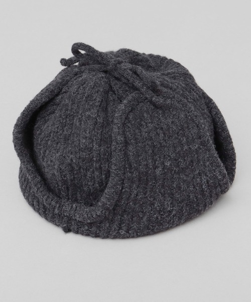 Basiquenti（ベーシックエンティ）の「リブニット フライトキャップ型 ニットキャップ（ニットキャップ/ビーニー・レディース・ブラック/ブラウン/アイボリー・FREE）」の6枚目の写真