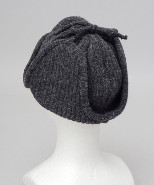 Basiquenti（ベーシックエンティ）の「リブニット フライトキャップ型 ニットキャップ（ニットキャップ/ビーニー・レディース・ブラック/ブラウン/アイボリー・FREE）」の12枚目の写真