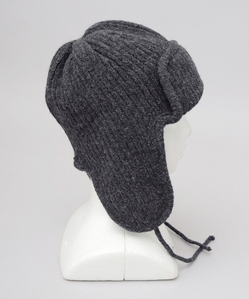 Basiquenti（ベーシックエンティ）の「リブニット フライトキャップ型 ニットキャップ（ニットキャップ/ビーニー・レディース・ブラック/ブラウン/アイボリー・FREE）」の14枚目の写真