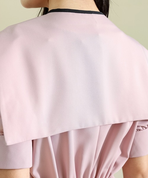 Lace Ladies(レースレディース)の「ショール風 ビッグカラー フロント ボタン ロング ワンピース(ワンピース・レディース・ピンク/アイボリー/ブラック・S/FREE)」の6枚目の写真
