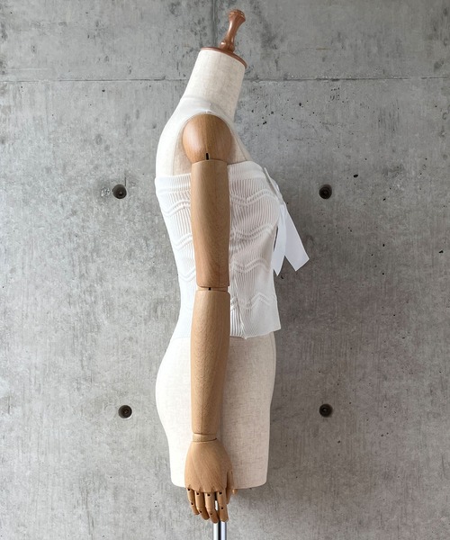 meJane（ミージェーン）の「2wayリボン リブニットビスチェ（チューブトップ・レディース・ホワイト/ブラック・FREE）」の18枚目の写真