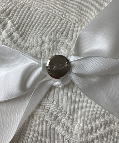 meJane（ミージェーン）の「2wayリボン リブニットビスチェ（チューブトップ・レディース・ホワイト/ブラック・FREE）」の14枚目の写真