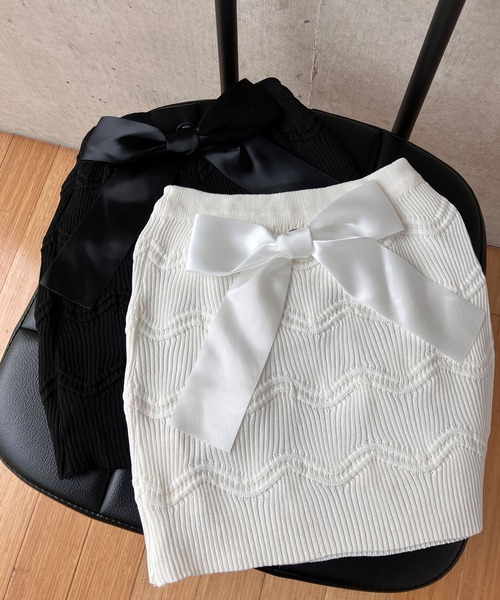 meJane（ミージェーン）の「2wayリボン リブニットビスチェ（チューブトップ・レディース・ホワイト/ブラック・FREE）」の20枚目の写真