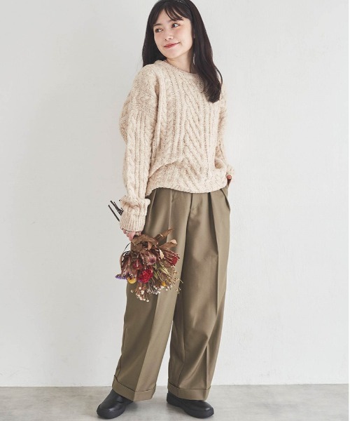 mil（ミル）の「【小柄さん向けサイズあり】ダブルタックパンツ