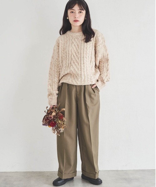 mil(ミル)の「【小柄さん向けサイズあり】ダブルタックパンツ【新色追加】(その他パンツ・レディース・ダークブラウン/チャコールグレー/ライトグリーン/イエロー/ダークブラウン系/ブラック/カーキ/グレイッシュベージュ・M-Short/M-Regular/S-Regular/S-Short/FREE)」の12枚目の写真