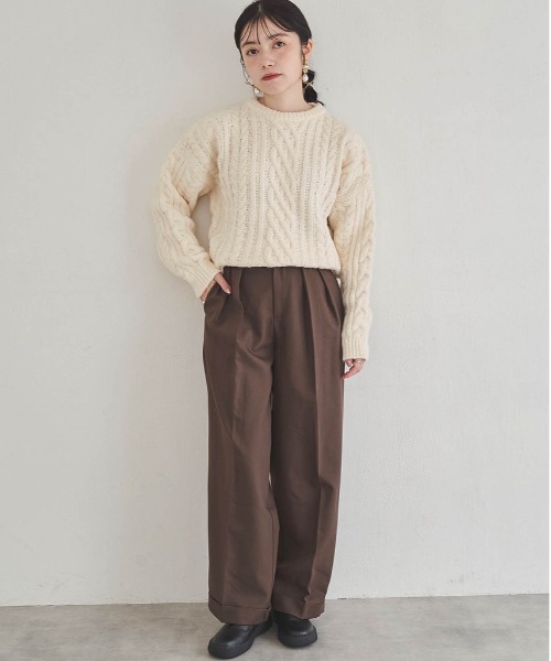mil(ミル)の「【小柄さん向けサイズあり】ダブルタックパンツ【新色追加】(その他パンツ・レディース・ダークブラウン/チャコールグレー/ライトグリーン/イエロー/ダークブラウン系/ブラック/カーキ/グレイッシュベージュ・M-Short/M-Regular/S-Regular/S-Short/FREE)」の17枚目の写真