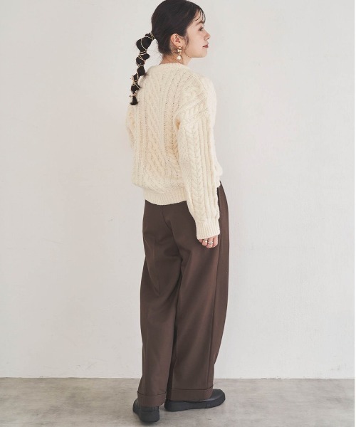 mil(ミル)の「【小柄さん向けサイズあり】ダブルタックパンツ【新色追加】(その他パンツ・レディース・ダークブラウン/チャコールグレー/ライトグリーン/イエロー/ダークブラウン系/ブラック/カーキ/グレイッシュベージュ・M-Short/M-Regular/S-Regular/S-Short/FREE)」の19枚目の写真