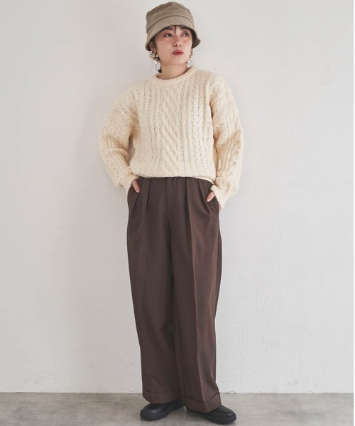 mil(ミル)の「【小柄さん向けサイズあり】ダブルタックパンツ【新色追加】(その他パンツ・レディース・ダークブラウン/チャコールグレー/ライトグリーン/イエロー/ダークブラウン系/ブラック/カーキ/グレイッシュベージュ・M-Short/M-Regular/S-Regular/S-Short/FREE)」の20枚目の写真