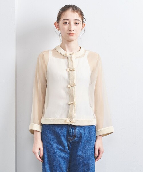 2024AW UNITED ARROWS オーガンジー 2WAY ブラウス 1500024F0532_m1_a051.jpg
