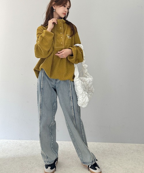 Java(ジャバ)の「《Javaジャバコラボ》もこもこボリューム袖がこなれカジュアル。パイピングスタンドボアブルゾン(ブルゾン・レディース・イエロー/ブラック/レッド/オフホワイト/ブルー/マスタード・X-LARGE/SMALL/MEDIUM/LARGE)」の20枚目の写真