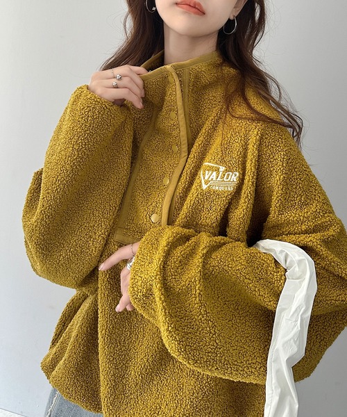 Java(ジャバ)の「《Javaジャバコラボ》もこもこボリューム袖がこなれカジュアル。パイピングスタンドボアブルゾン(ブルゾン・レディース・イエロー/ブラック/レッド/オフホワイト/ブルー/マスタード・X-LARGE/SMALL/MEDIUM/LARGE)」の19枚目の写真
