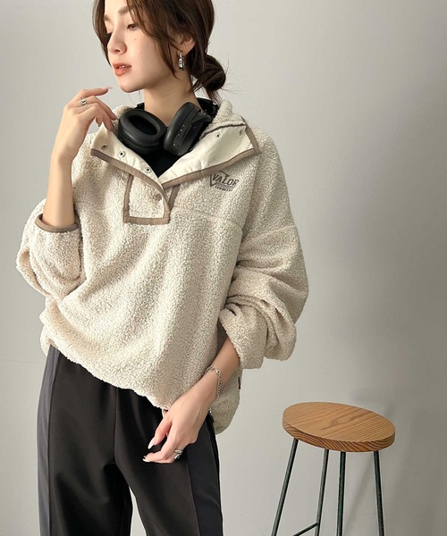 Java(ジャバ)の「《Javaジャバコラボ》もこもこボリューム袖がこなれカジュアル。パイピングスタンドボアブルゾン(ブルゾン・レディース・イエロー/ブラック/レッド/オフホワイト/ブルー/マスタード・X-LARGE/SMALL/MEDIUM/LARGE)」の18枚目の写真