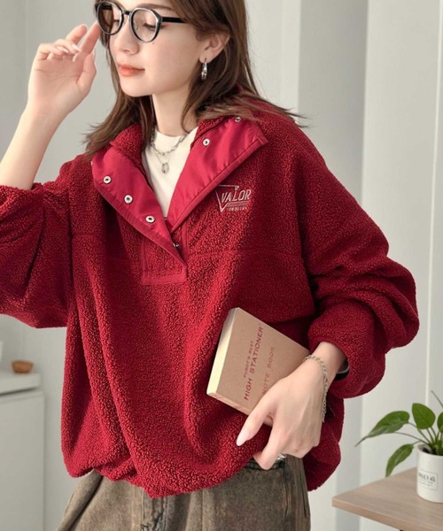 Java(ジャバ)の「《Javaジャバコラボ》もこもこボリューム袖がこなれカジュアル。パイピングスタンドボアブルゾン(ブルゾン・レディース・イエロー/ブラック/レッド/オフホワイト/ブルー/マスタード・X-LARGE/SMALL/MEDIUM/LARGE)」の16枚目の写真