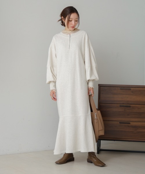 Bab(バブ)の「【再販/S・Mサイズ展開】袖ボリューム前後2WAYマーメイドスウェットワンピース(ワンピース・レディース・ブラック/グリーン/グレー系その他2/チャコールグレー・M/S)」の8枚目の写真