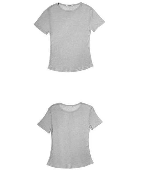 anyonemore(エニワンモア)の「紐付きリブビスチェ+シアー半袖Tシャツセット(Tシャツ/カットソー・レディース・グレー・FREE)」の9枚目の写真