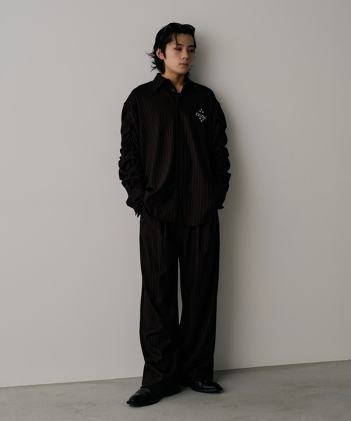 INTER FACTORY（インターファクトリー）の「CEZNA - ロールアップストライプスラックス - made in INTER FACTORY（スラックス・メンズ・ブラック/グレー・MEDIUM/LARGE）」の17枚目の写真