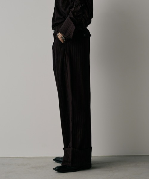 INTER FACTORY（インターファクトリー）の「CEZNA - ロールアップストライプスラックス - made in INTER FACTORY（スラックス・メンズ・ブラック/グレー・MEDIUM/LARGE）」の12枚目の写真