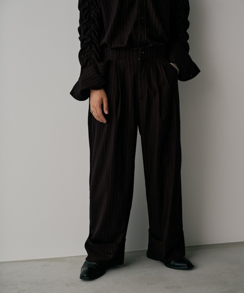 INTER FACTORY（インターファクトリー）の「CEZNA - ロールアップストライプスラックス - made in INTER FACTORY（スラックス・メンズ・ブラック/グレー・MEDIUM/LARGE）」の7枚目の写真