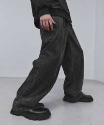 【WEB限定】ヴィンテージライクワイドデニムパンツ