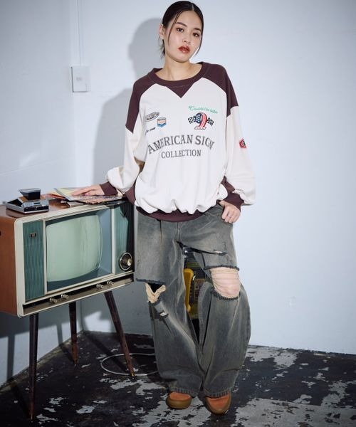 PBLIM（ページボーイリム）の「PBLIM/ダメージデニム（デニムパンツ・レディース・ブラック/ブルー・MEDIUM/LARGE）」の4枚目の写真