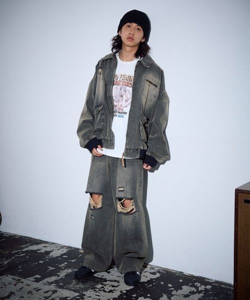 PBLIM（ページボーイリム）の「PBLIM/ダメージデニム（デニムパンツ・レディース・ブラック/ブルー・MEDIUM/LARGE）」の6枚目の写真