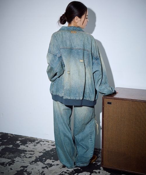 PBLIM（ページボーイリム）の「PBLIM/ダメージデニム（デニムパンツ・レディース・ブラック/ブルー・MEDIUM/LARGE）」の9枚目の写真