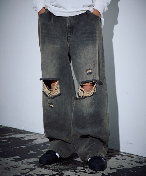 PBLIM（ページボーイリム）の「PBLIM/ダメージデニム（デニムパンツ・レディース・ブラック/ブルー・MEDIUM/LARGE）」の13枚目の写真