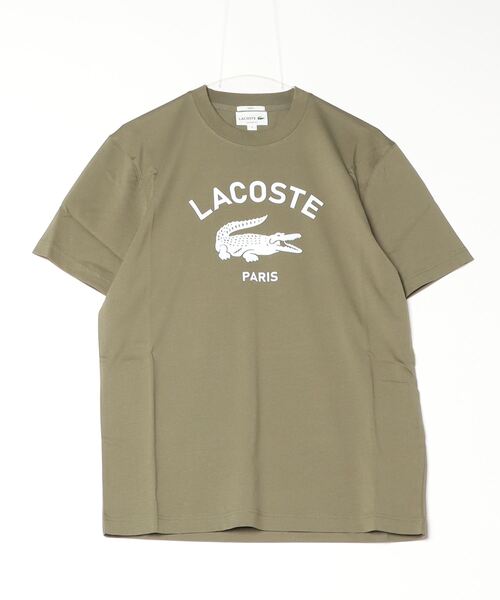 送料関税込みLacoste アーチネームカレッジロゴTシャツ スリーブネームパッチ鹿の子地Tシャツ TH6365 - ラコステ