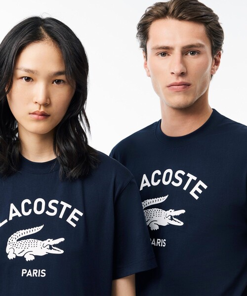 LACOSTE(ラコステ)の「ヘビーウェイト アーチネームカレッジロゴプリント 半袖Tシャツ(Tシャツ/カットソー・メンズ・ダークネイビー/オフホワイト/ワイン/ライトブルー/ブラック/イエロー/オリーブ・L/M/S/XS/XL)」の11枚目の写真