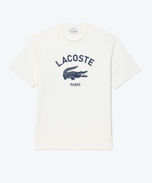 LACOSTE(ラコステ)の「ヘビーウェイト アーチネームカレッジロゴプリント 半袖Tシャツ(Tシャツ/カットソー・メンズ・ダークネイビー/オフホワイト/ワイン/ライトブルー/ブラック/イエロー/オリーブ・L/M/S/XS/XL)」の19枚目の写真