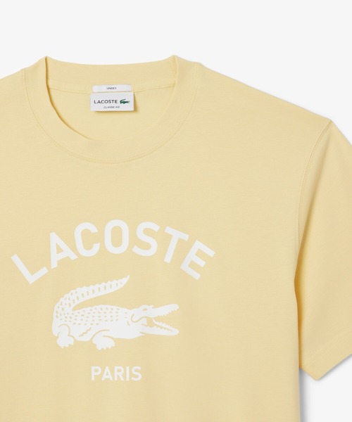 LACOSTE(ラコステ)の「ヘビーウェイト アーチネームカレッジロゴプリント 半袖Tシャツ(Tシャツ/カットソー・メンズ・ダークネイビー/オフホワイト/ワイン/ライトブルー/ブラック/イエロー/オリーブ・L/M/S/XS/XL)」の9枚目の写真