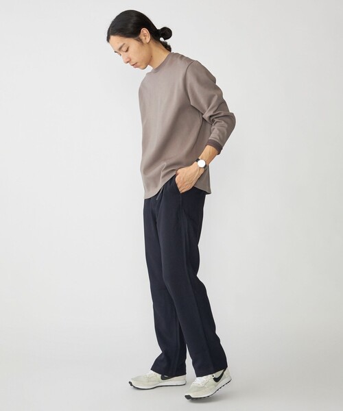 SHIPS(シップス)の「SHIPS: 鹿の子 ダブルフェイス クルーネック ロングスリーブ Tシャツ (ロンT)(Tシャツ/カットソー・メンズ・ベージュ/ネイビー/ブラック・SMALL/MEDIUM/LARGE/X-LARGE)」の7枚目の写真