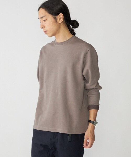 SHIPS(シップス)の「SHIPS: 鹿の子 ダブルフェイス クルーネック ロングスリーブ Tシャツ (ロンT)(Tシャツ/カットソー・メンズ・ベージュ/ネイビー/ブラック・SMALL/MEDIUM/LARGE/X-LARGE)」の10枚目の写真