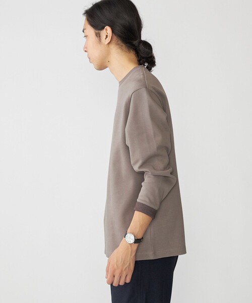 SHIPS(シップス)の「SHIPS: 鹿の子 ダブルフェイス クルーネック ロングスリーブ Tシャツ (ロンT)(Tシャツ/カットソー・メンズ・ベージュ/ネイビー/ブラック・SMALL/MEDIUM/LARGE/X-LARGE)」の11枚目の写真