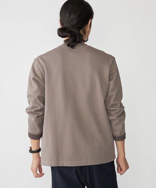 SHIPS(シップス)の「SHIPS: 鹿の子 ダブルフェイス クルーネック ロングスリーブ Tシャツ (ロンT)(Tシャツ/カットソー・メンズ・ベージュ/ネイビー/ブラック・SMALL/MEDIUM/LARGE/X-LARGE)」の12枚目の写真