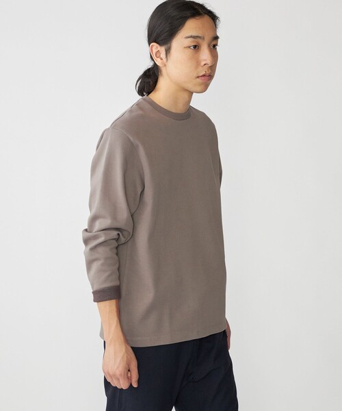 SHIPS(シップス)の「SHIPS: 鹿の子 ダブルフェイス クルーネック ロングスリーブ Tシャツ (ロンT)(Tシャツ/カットソー・メンズ・ベージュ/ネイビー/ブラック・SMALL/MEDIUM/LARGE/X-LARGE)」の13枚目の写真